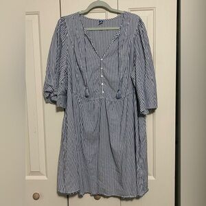 Blue and White Striped Old Navy Dress 2X